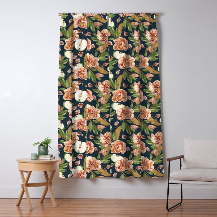 Tropical flowers autumn field D Window Curtain Gallery Image 5