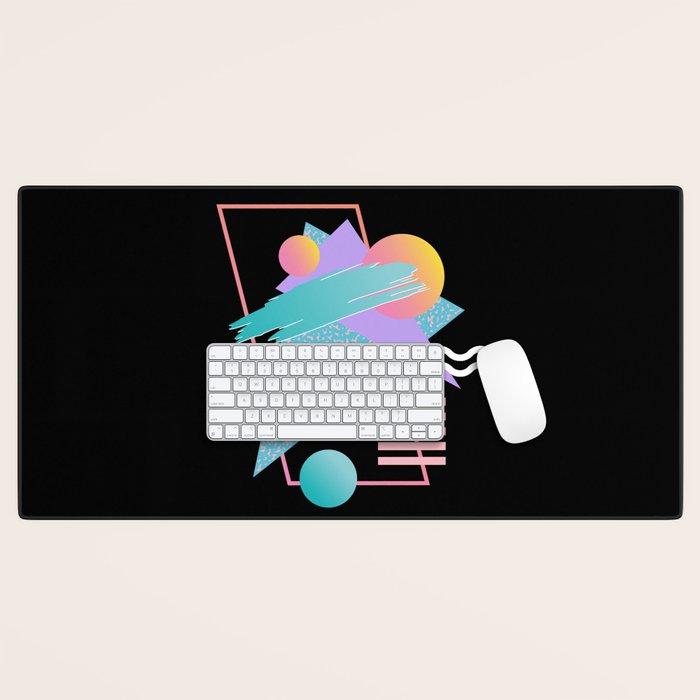 80s Retrowave Design - Memphis Pattern 135 Desk Mat Gallery Image 1