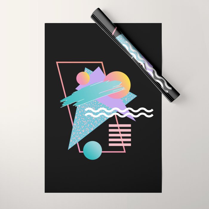 80s Retrowave Design - Memphis Pattern 135 Wrapping Paper Gallery Image 1