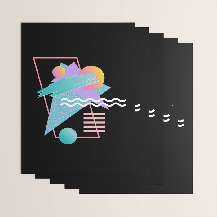 80s Retrowave Design - Memphis Pattern 135 Wrapping Paper Gallery Image 3