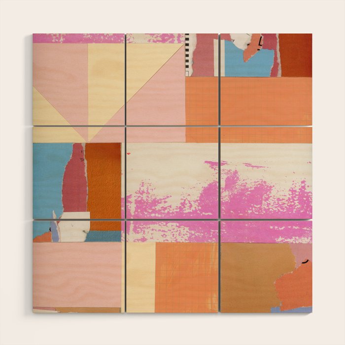 paper quilt collage - no.1 Wood Wall Art Gallery Image 1
