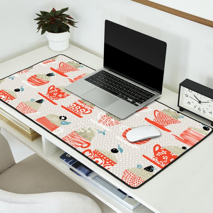 Sweet monster cupcake red Desk Mat Gallery Image 2