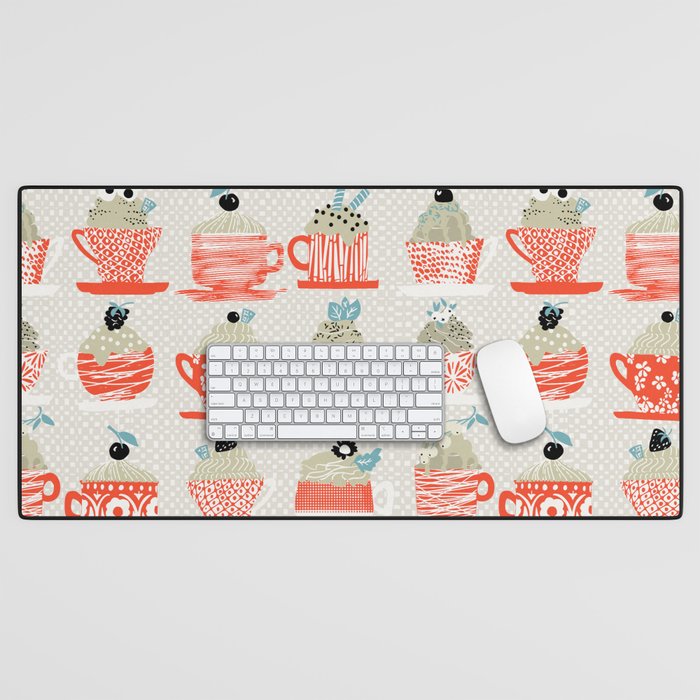 Sweet monster cupcake red Desk Mat Gallery Image 1