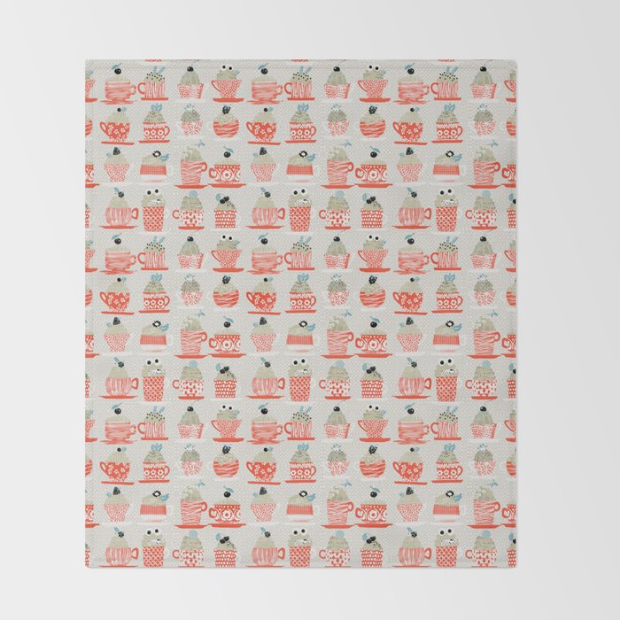 Sweet monster cupcake red Throw Blanket Gallery Image 2
