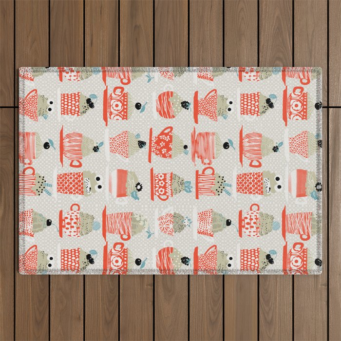 Sweet monster cupcake red Outdoor Rug Gallery Image 1