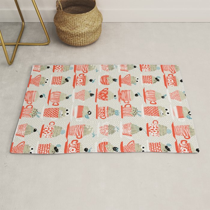 Sweet monster cupcake red Rug Gallery Image 1