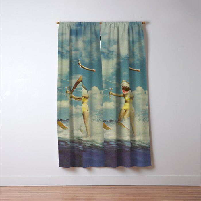On Evil Beach - Shark Attack Window Curtain Gallery Image 3