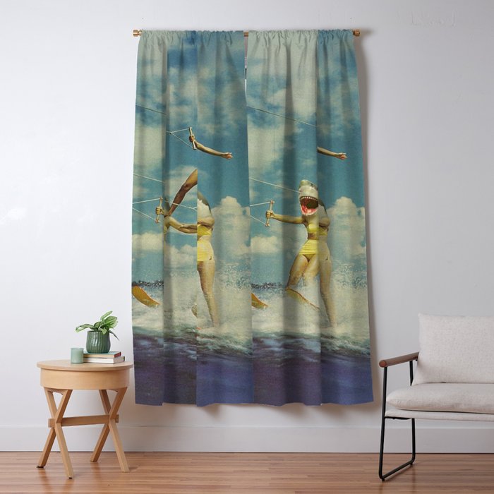 On Evil Beach - Shark Attack Window Curtain Gallery Image 5