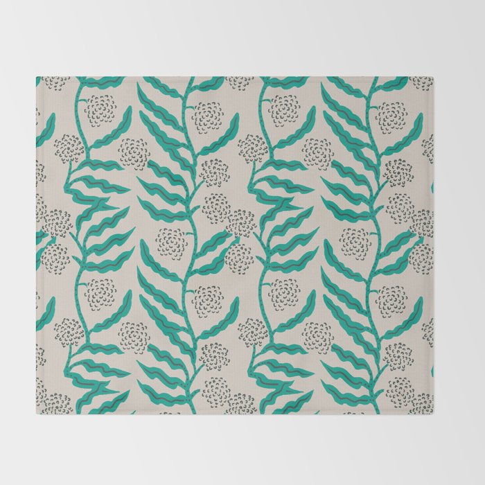 LA VILLE VINE MINT Throw Blanket Gallery Image 2