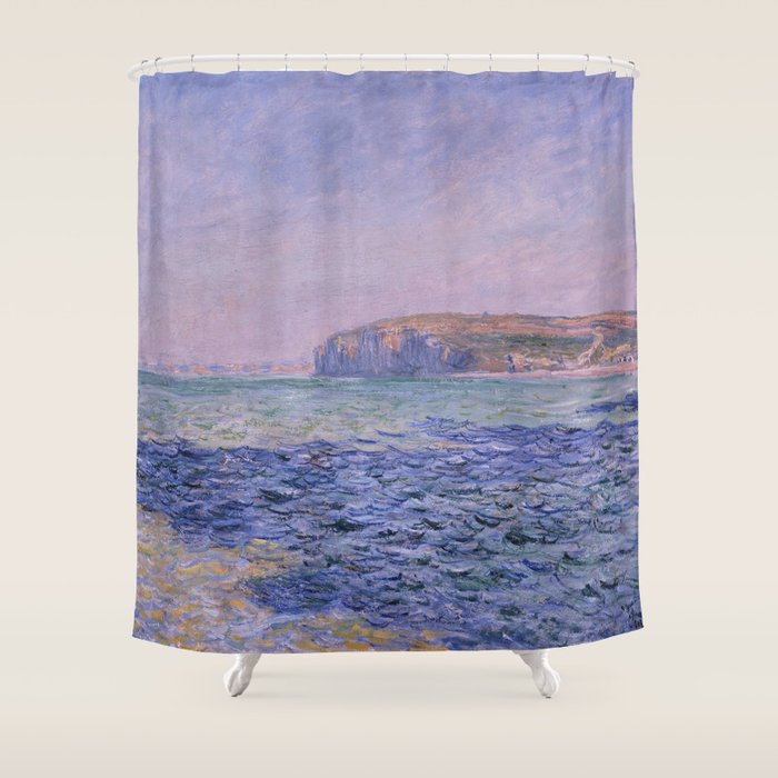 Claude Monet - Shadows on the Sea - Cliffs at Pourville Shower Curtain Gallery Image 1