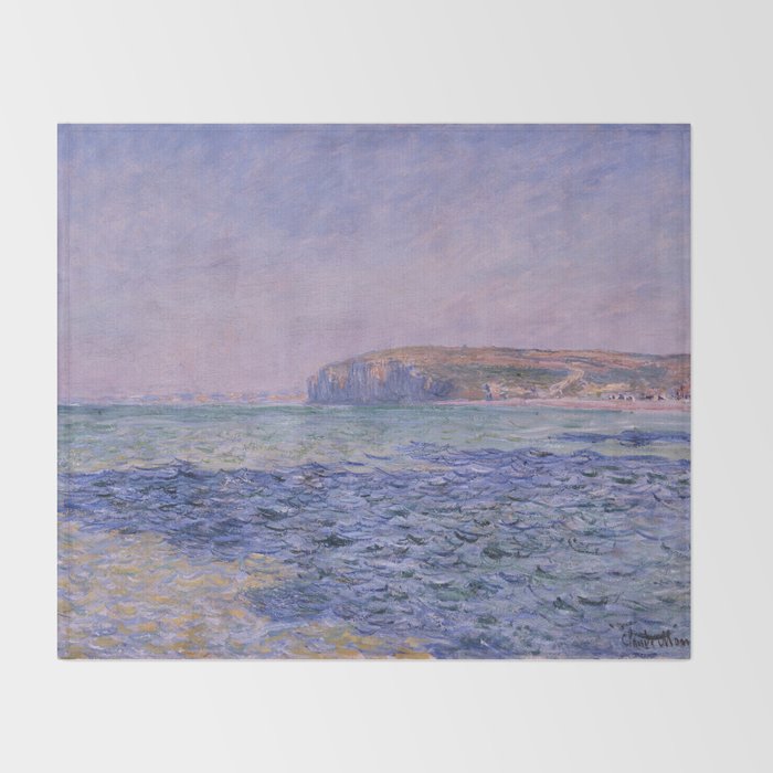 Claude Monet - Shadows on the Sea - Cliffs at Pourville Throw Blanket Gallery Image 2