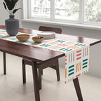 Modern Geometric Color Block Pattern Table Runner Gallery Image 2