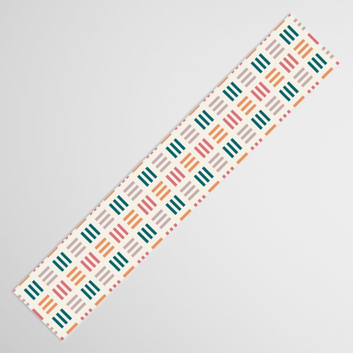 Modern Geometric Color Block Pattern Table Runner Gallery Image 3
