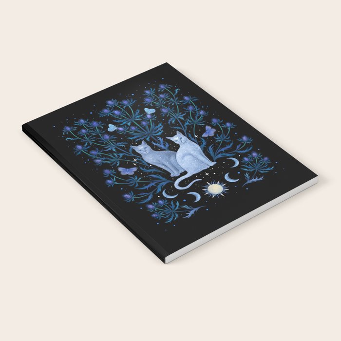 Blue Thistle & Cat Notebook Gallery Image 1