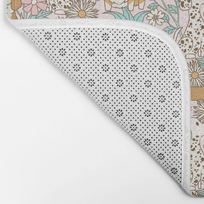 Floral Puppies Bath Mat Gallery Image 2