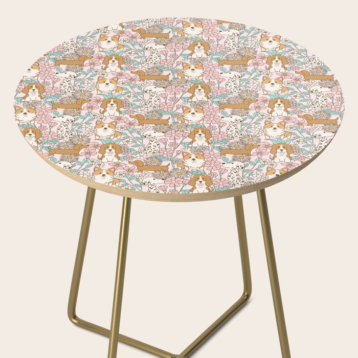 Floral Puppies Side Table Gallery Image 2