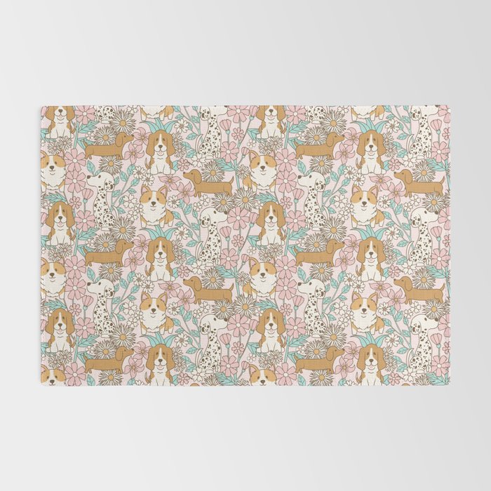 Floral Puppies Rug Gallery Image 2