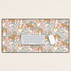 Floral Puppies Desk Mat Gallery Image 1