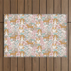 Floral Puppies Outdoor Rug Gallery Image 1