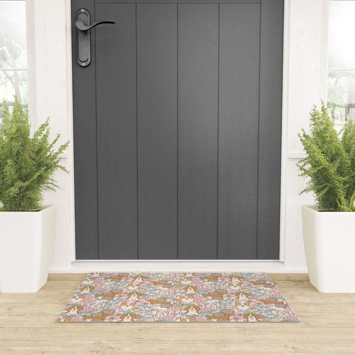 Floral Puppies Welcome Mat Gallery Image 3