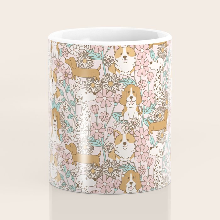 Floral Puppies Coffee Mug Gallery Image 4