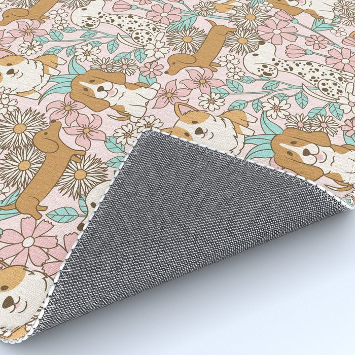 Floral Puppies Rug Gallery Image 4