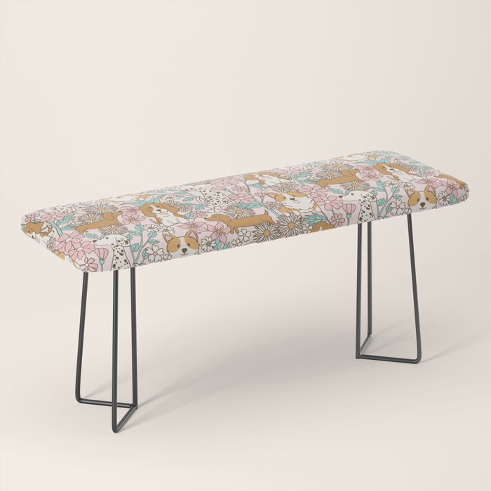 Floral Puppies Bench Gallery Image 1