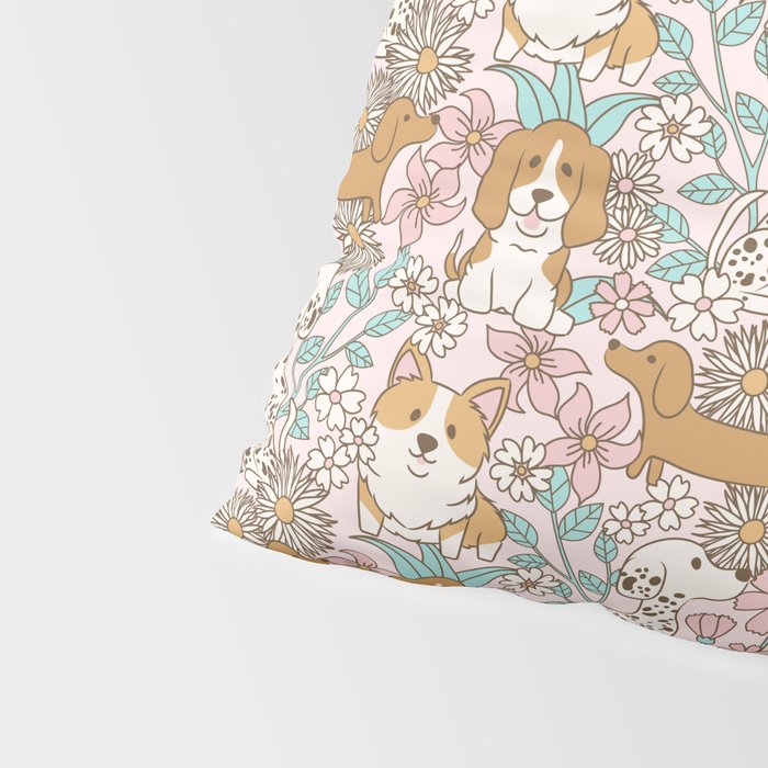 Floral Puppies Pillow Sham Gallery Image 4