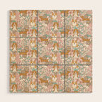 Floral Puppies Wood Wall Art Gallery Image 1