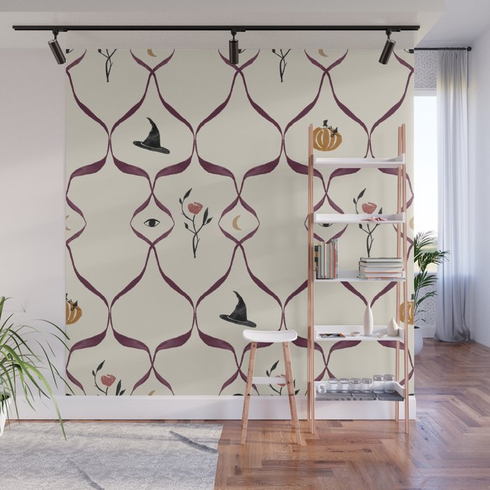 Halloween Lattice Pattern Wall Mural Gallery Image 1