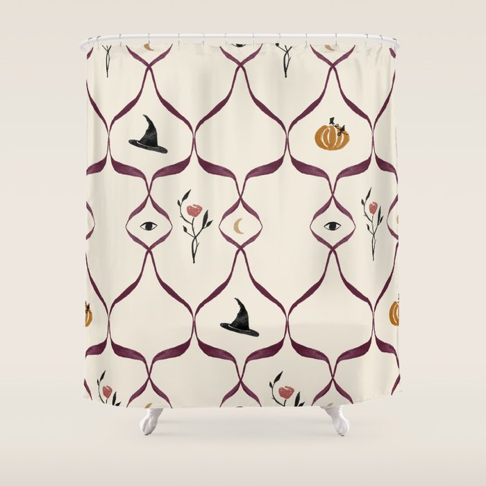 Halloween Lattice Pattern Shower Curtain Gallery Image 1