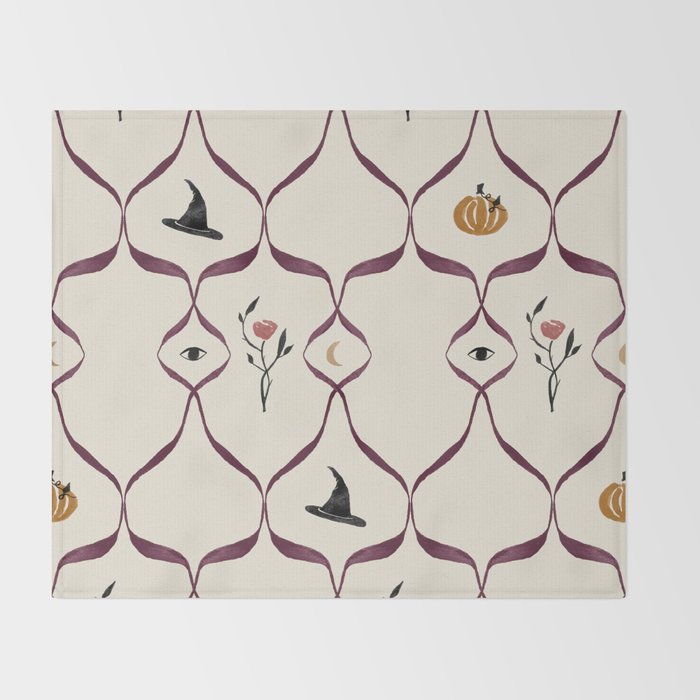 Halloween Lattice Pattern Throw Blanket Gallery Image 2