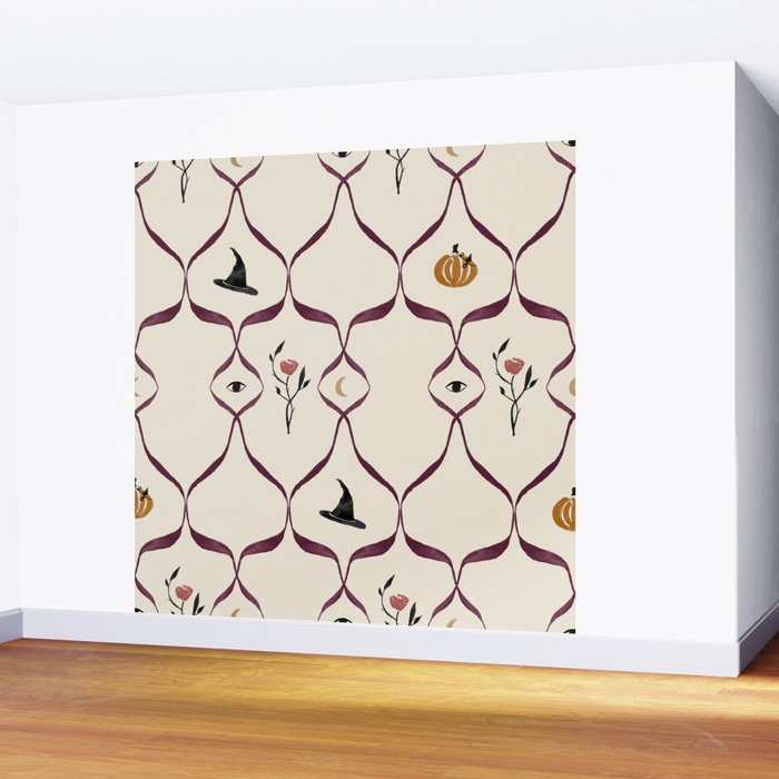 Halloween Lattice Pattern Wall Mural Gallery Image 2