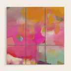 pink sun clouds abstract Wood Wall Art Gallery Image 1