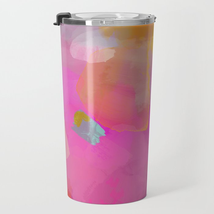 pink sun clouds abstract Travel Mug Gallery Image 3