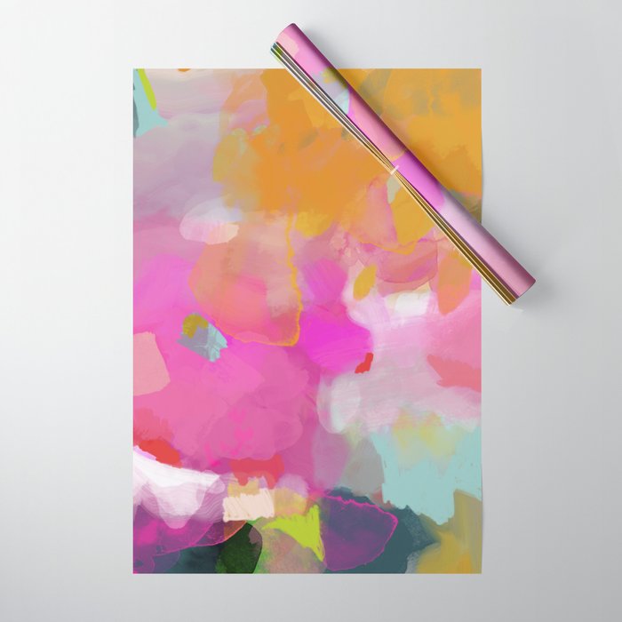 pink sun clouds abstract Wrapping Paper Gallery Image 1