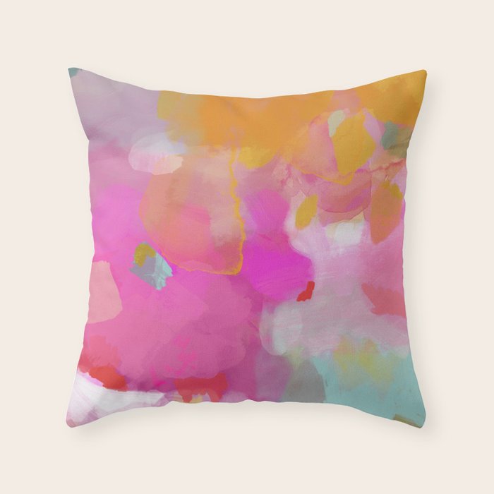 pink sun clouds abstract Throw Pillow Gallery Image 6