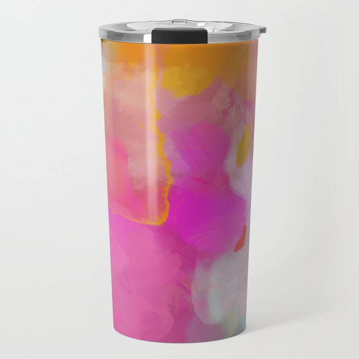 pink sun clouds abstract Travel Mug Gallery Image 1
