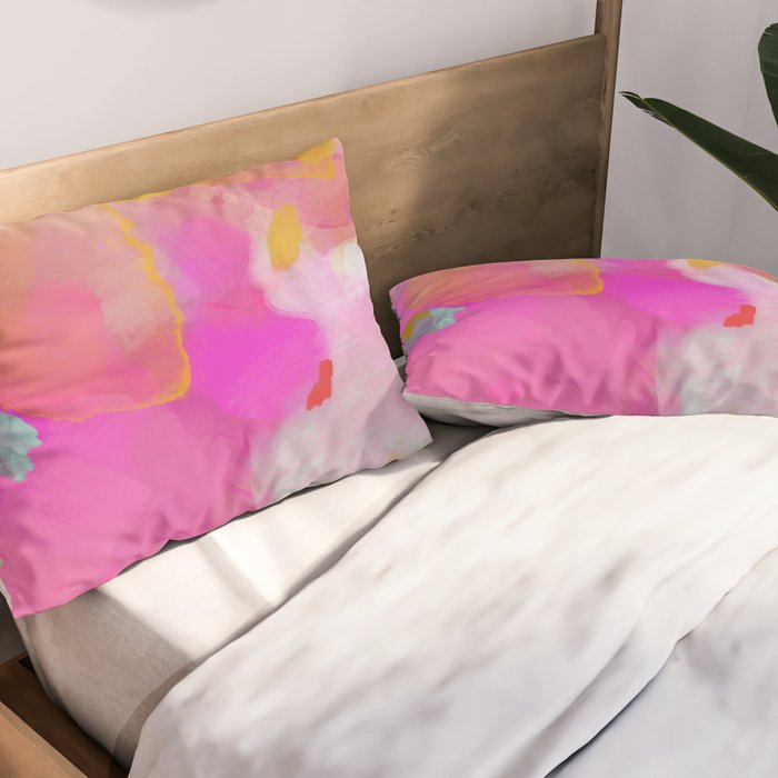 pink sun clouds abstract Pillow Sham Gallery Image 2