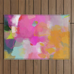 pink sun clouds abstract Outdoor Rug Gallery Image 1
