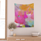 pink sun clouds abstract Wall Tapestry Gallery Image 2