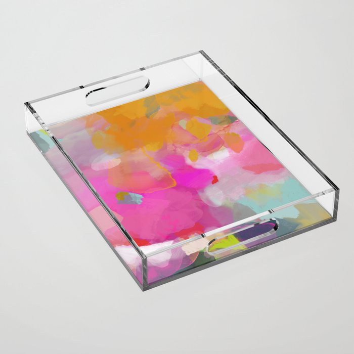 pink sun clouds abstract Acrylic Tray Gallery Image 1