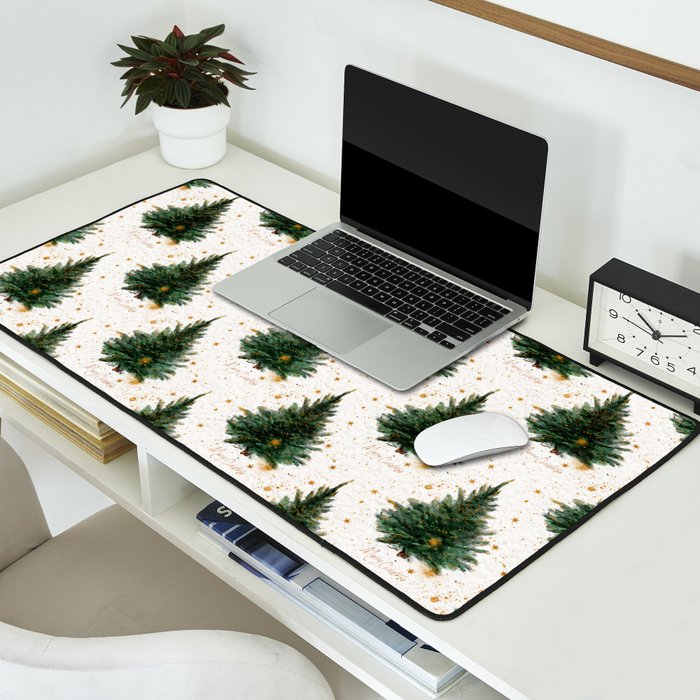 Vintage Merry Christmas Tree  Desk Mat Gallery Image 2