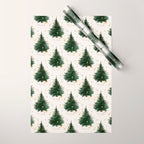 Vintage Merry Christmas Tree  Wrapping Paper Gallery Image 1