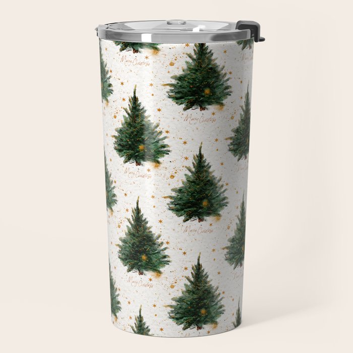 Vintage Merry Christmas Tree  Travel Mug Gallery Image 2