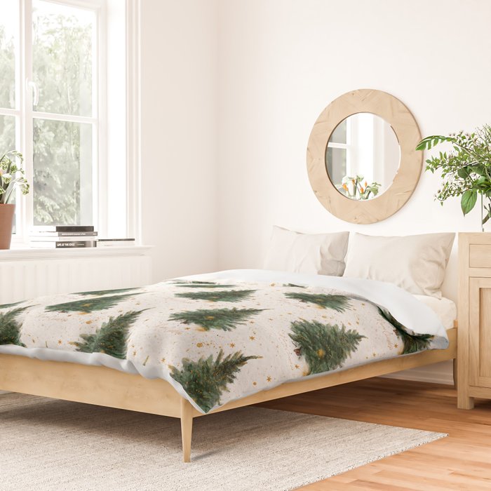 Vintage Merry Christmas Tree  Duvet Cover Gallery Image 2