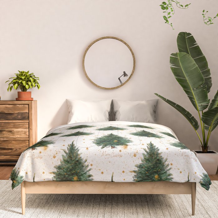 Vintage Merry Christmas Tree  Comforter Gallery Image 3