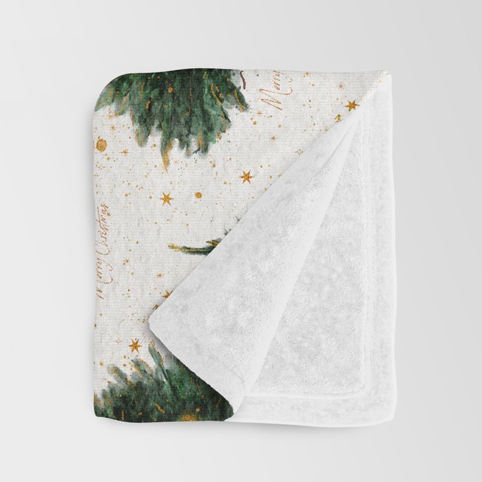 Vintage Merry Christmas Tree  Throw Blanket Gallery Image 3