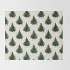 Vintage Merry Christmas Tree  Throw Blanket Gallery Image 2