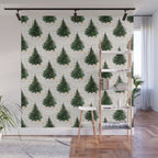 Vintage Merry Christmas Tree  Wall Mural Gallery Image 1